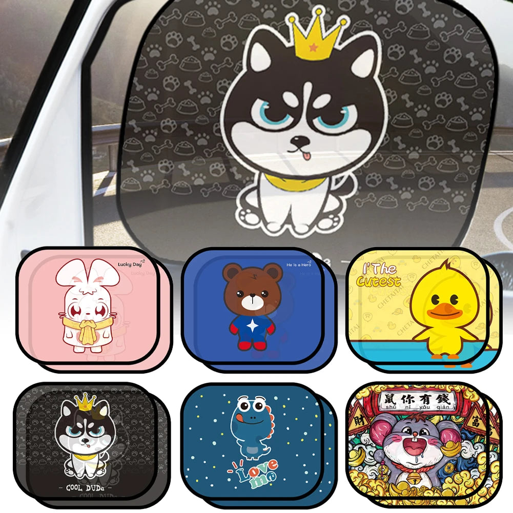 Cartoon Window Shade Characters Sun Blocker Insulation Car Sunshade Side Window