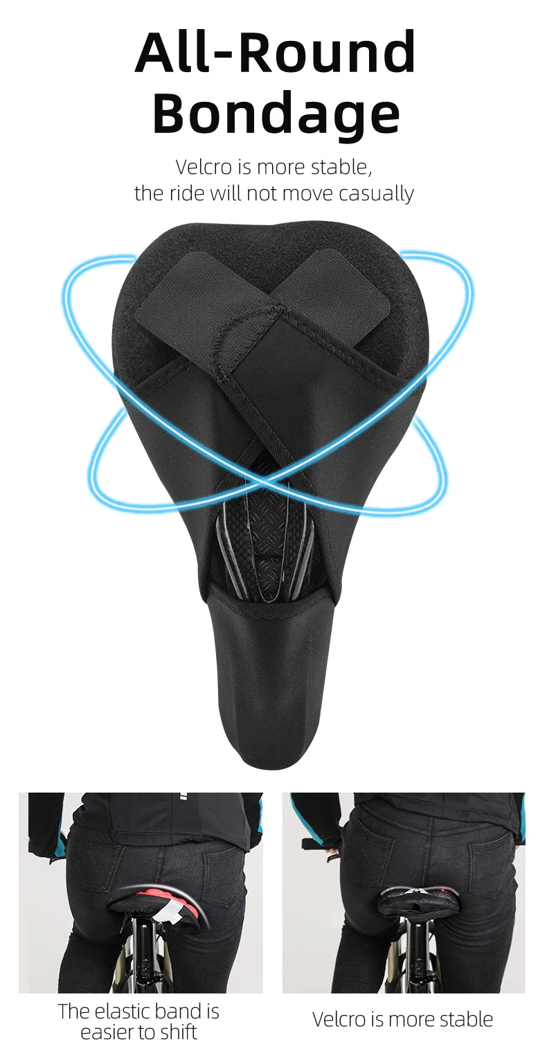 ROCKBROS Silicone Bicycle Saddle Hollow Breathable MTB Bike Seat Cushion Cover