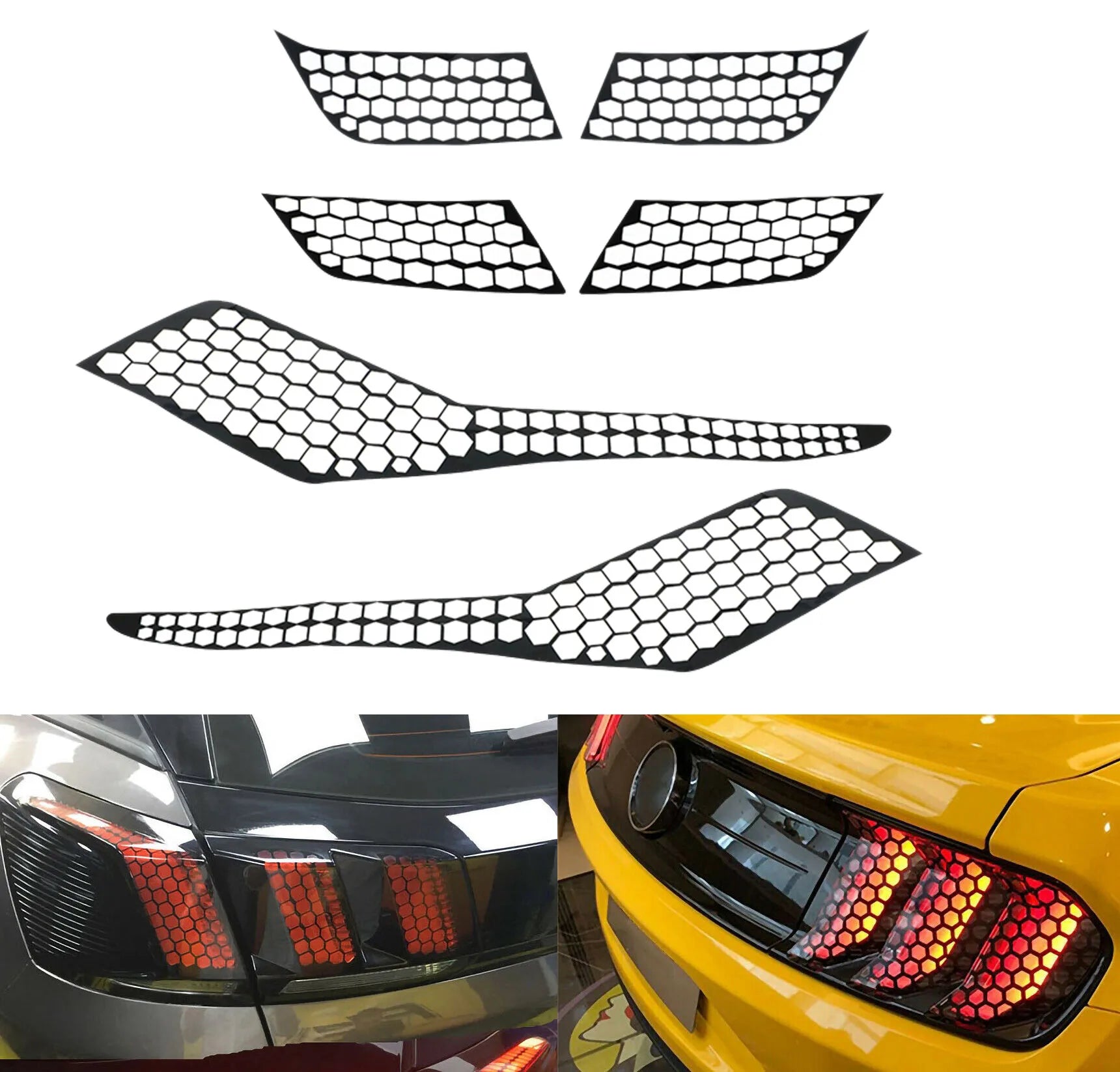 Honeycomb Car Sticker Cut-out Hollow Auto Lamp Film Grid Side Shield Headlamp Taillight Film Decals Car Wrap Sticker 48*30cm