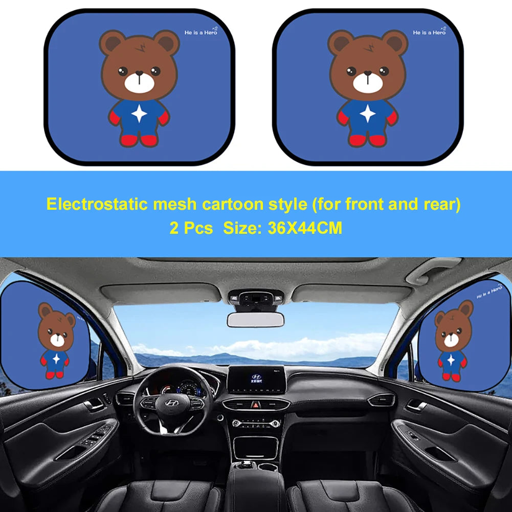 Cartoon Window Shade Characters Sun Blocker Insulation Car Sunshade Side Window