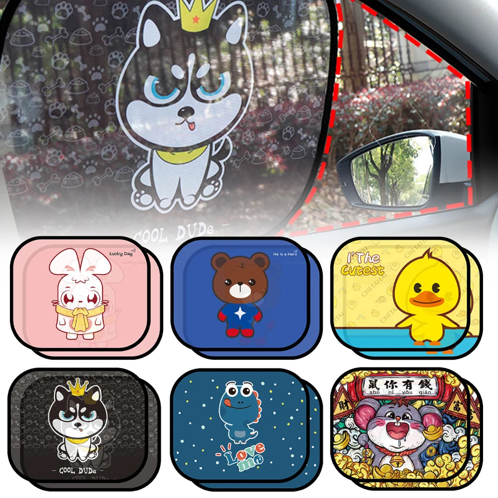 Cartoon Window Shade Characters Sun Blocker Insulation Car Sunshade Side Window