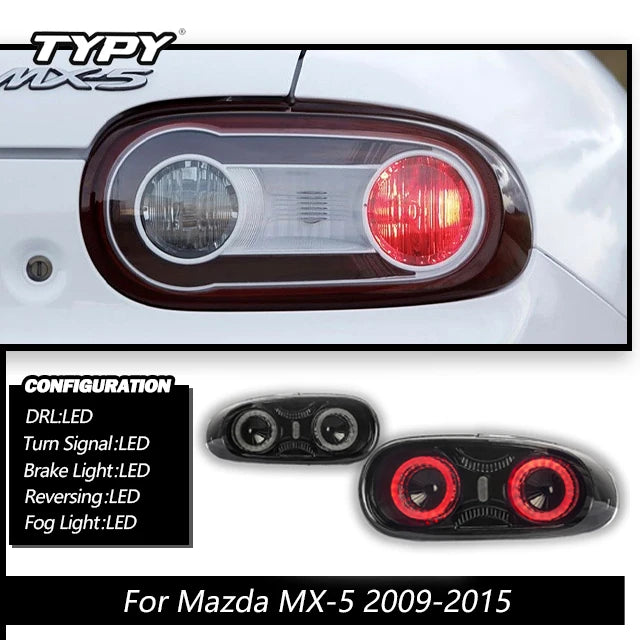 TYPY Car Lights for Mazda MX-5 (NC2) (NC3) Taillight 2009-2015 LED Projetor Tail Lamp Daytime Running Light Auto Accessories