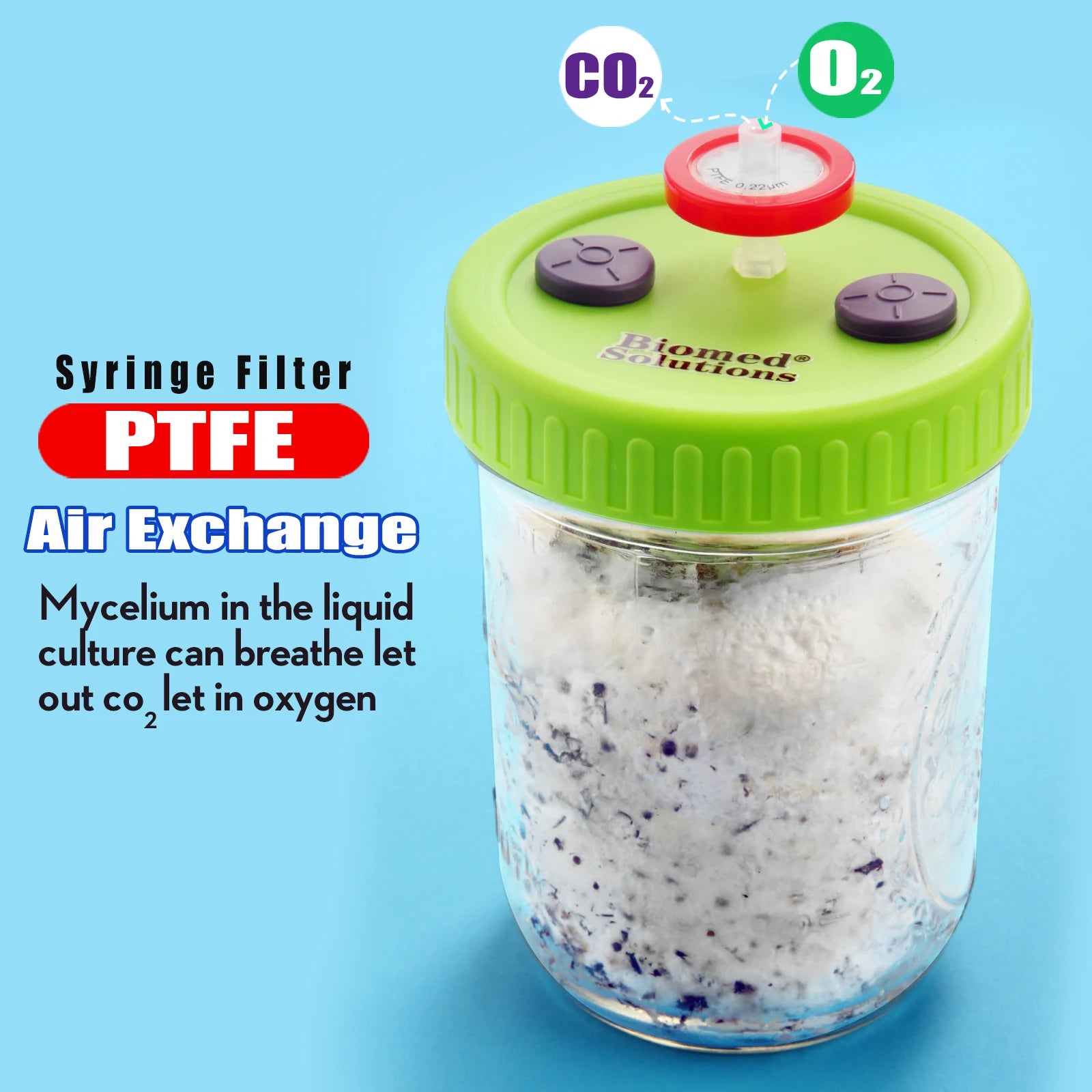 Liquid Culture Lids Autoclavable WIDE Premium Quality Replacement Accessory