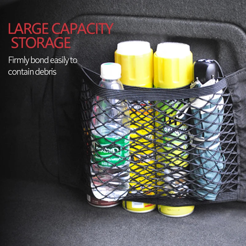 Car Trunk Mesh Organizer Tail Storage Cargo Net Seat Back Pocket Universal