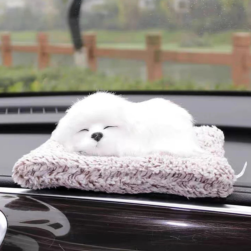 Car Dashboard Ornaments Decor Cute Simulation Plush Cats Dogs Toy Automobiles Premium Automotive Accessory