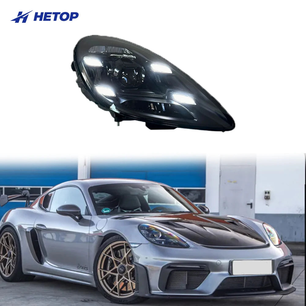 HETOP Cayman 718 Headlights 2016-2024 Single Color 982 982C Upgrade Modified LED DRL Head Lamp Plug and Play for Porsche
