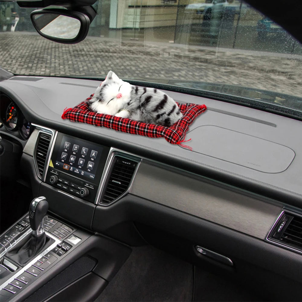 Lovely Plush Kittens Doll Toy Car-styling Car Ornaments Dashboard Decoration Premium Automotive Accessory