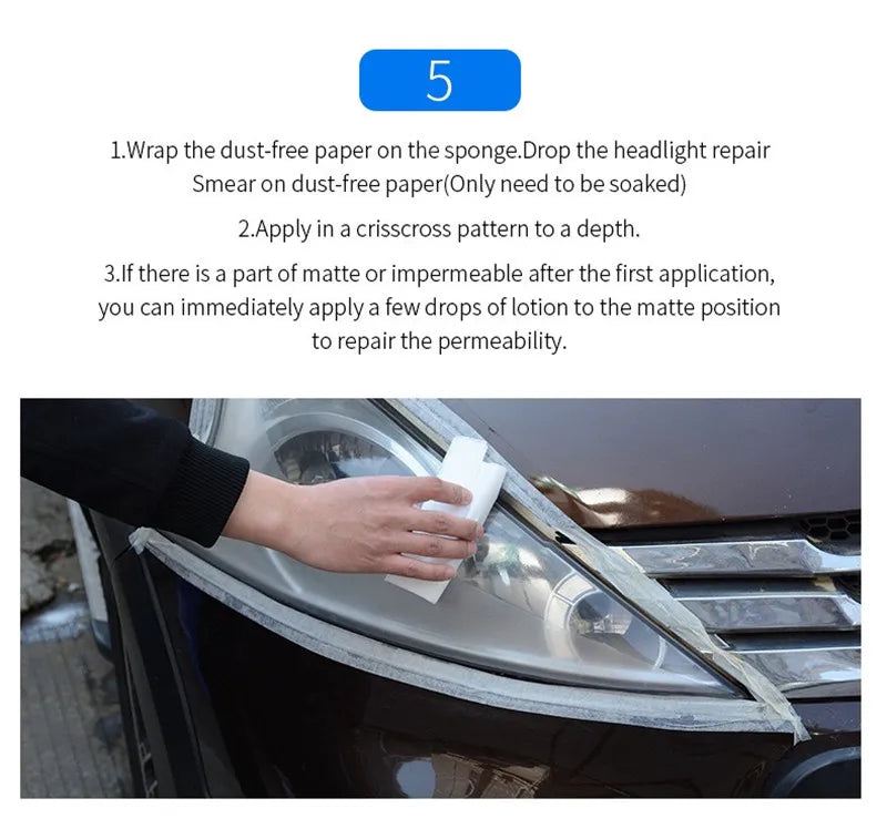 Car Headlight Polishing Liquid Polymer Car Headlamp Renovation Restoration Cleaning Agent 800G/200ml/100ml Auto Repair Products