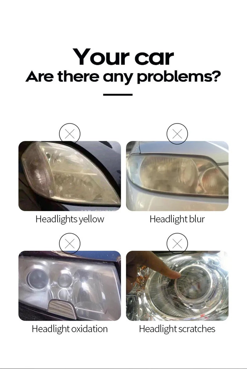 Car Headlight Polishing Liquid Polymer Car Headlamp Renovation Restoration Cleaning Agent 800G/200ml/100ml Auto Repair Products