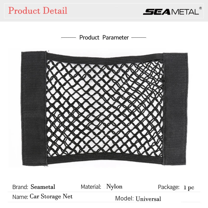 Car Trunk Mesh Organizer Tail Storage Cargo Net Seat Back Pocket Universal