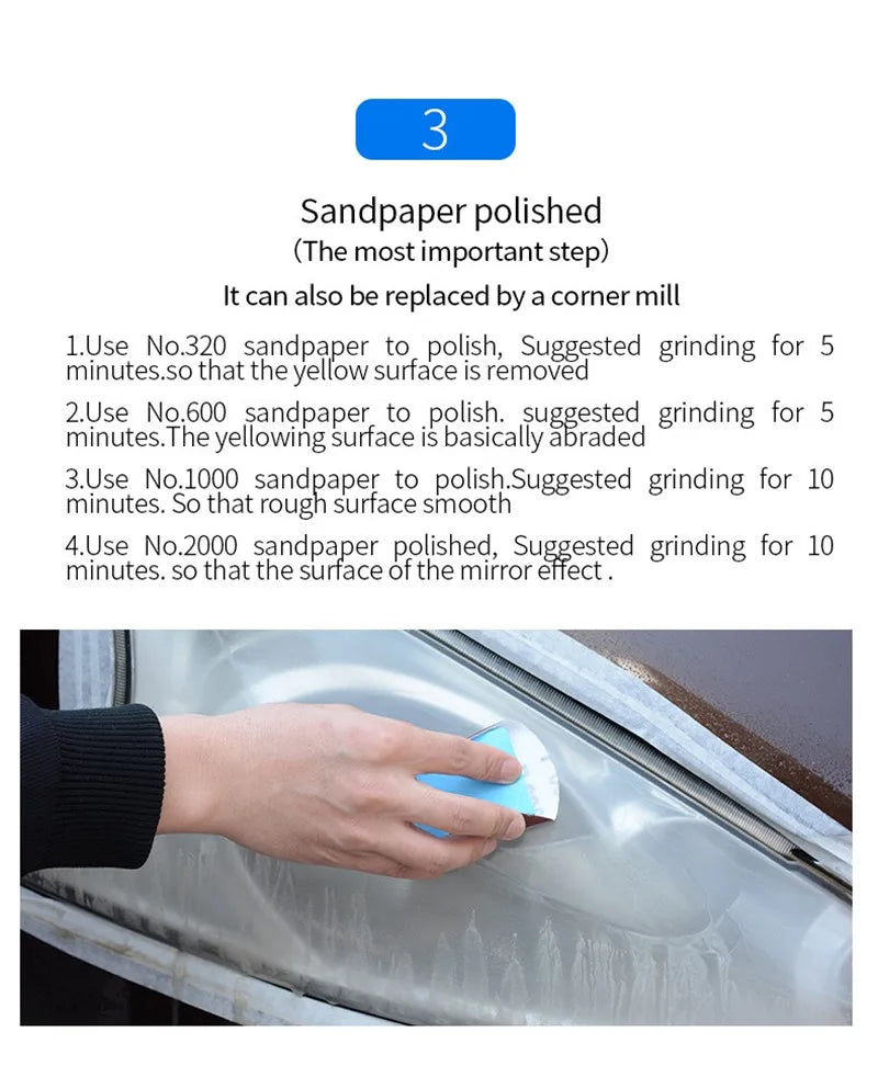 Car Headlight Polishing Liquid Polymer Car Headlamp Renovation Restoration Cleaning Agent 800G/200ml/100ml Auto Repair Products