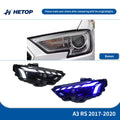 HETOP A3 Headlights 2017-2020 Single Color Upgrade Modified LED DRL Matrix Headlamp Plug and Play Accessories Angel Eye for Audi