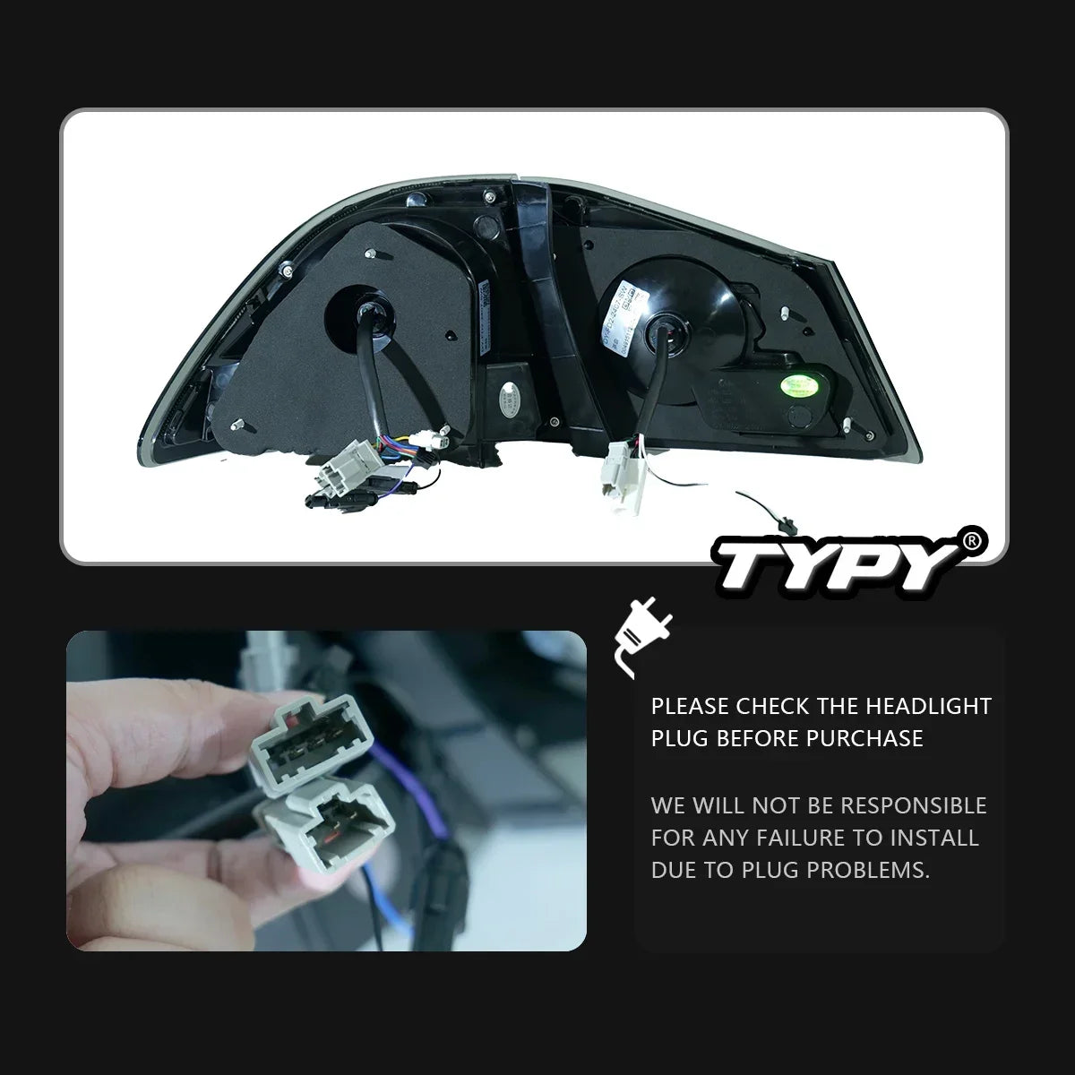 TYPY for for FD2 2012-2015 LED Taillight & DRL Smoke/Tinted Lens 25W 4000 Lumens 3000K