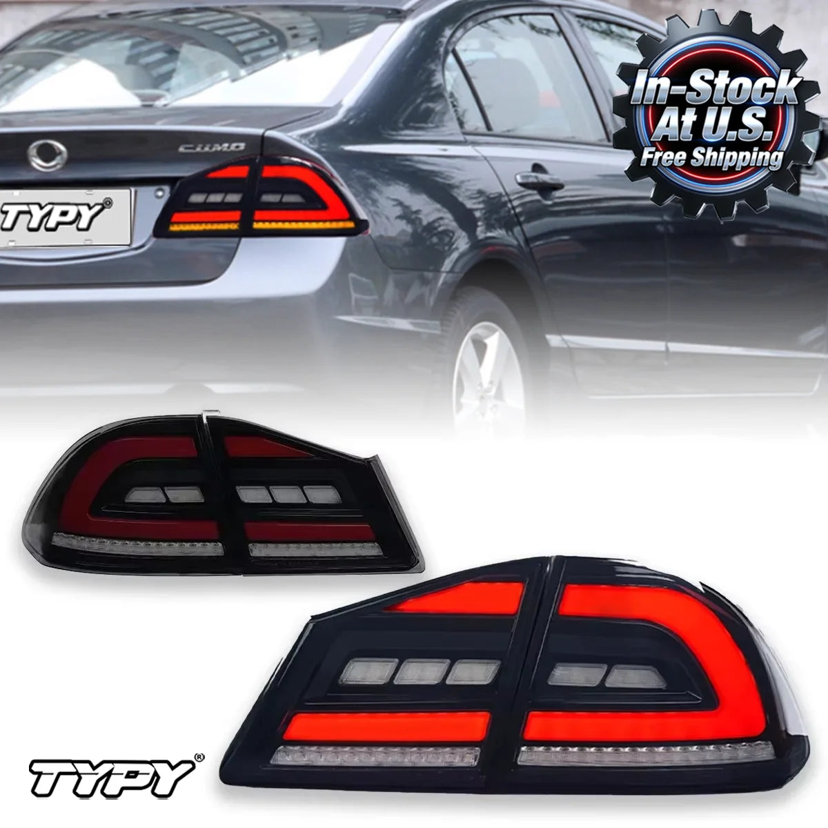 TYPY for for FD2 2012-2015 LED Taillight & DRL Smoke/Tinted Lens 25W 4000 Lumens 3000K