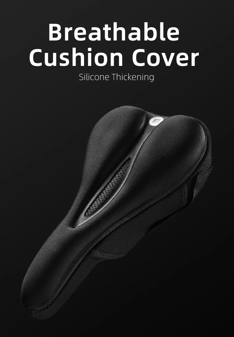 ROCKBROS Silicone Bicycle Saddle Hollow Breathable MTB Bike Seat Cushion Cover