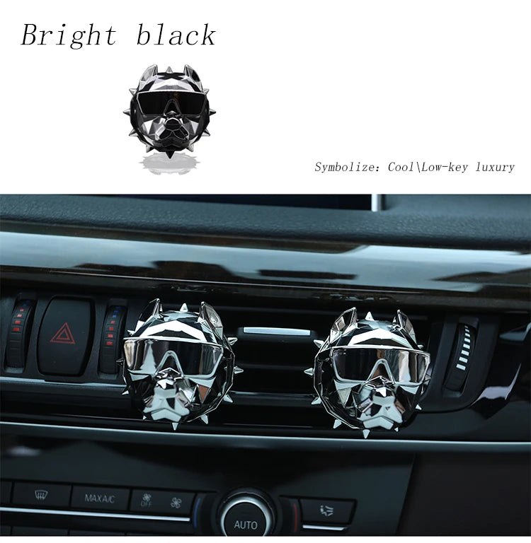 NO PERFUME Bulldog Air Freshener Car Decoration Auto Geur Clip Waterproof Mat
