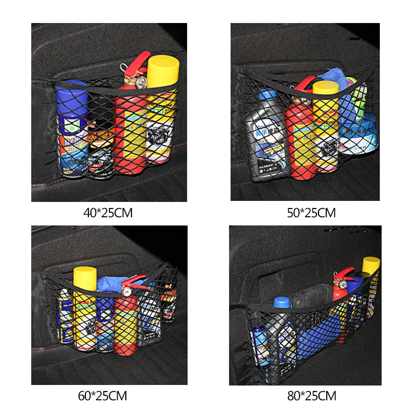 Car Trunk Mesh Organizer Tail Storage Cargo Net Seat Back Pocket Universal