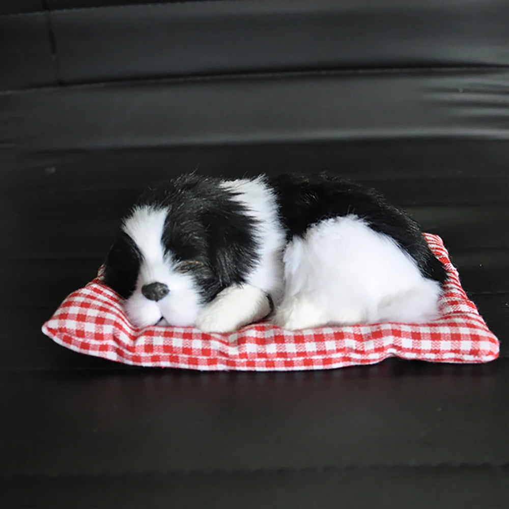 ABS Plush Dogs Car Ornament Decoration Simulation Sleeping Dog Toy Automotive Premium Automotive Accessory