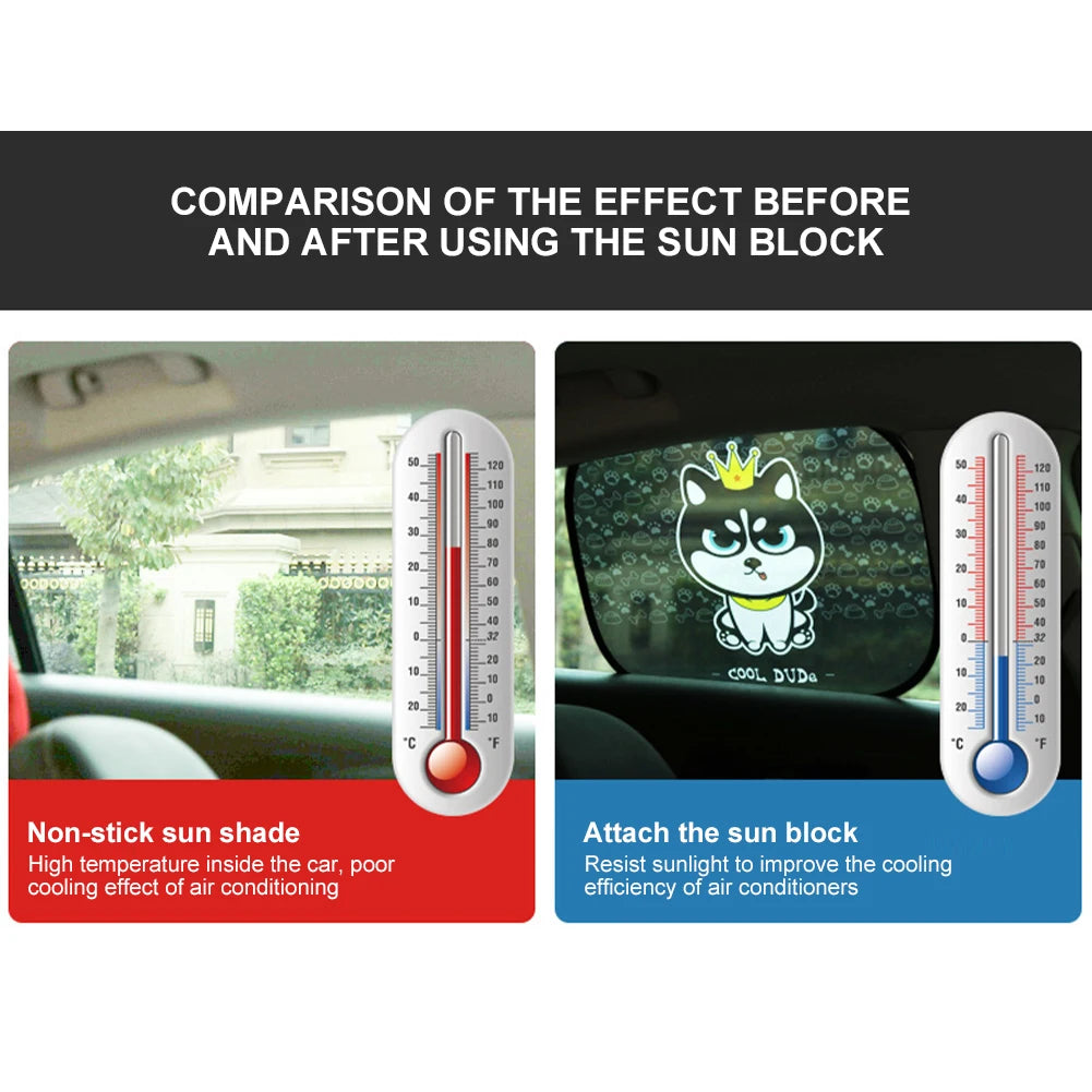 Cartoon Window Shade Characters Sun Blocker Insulation Car Sunshade Side Window