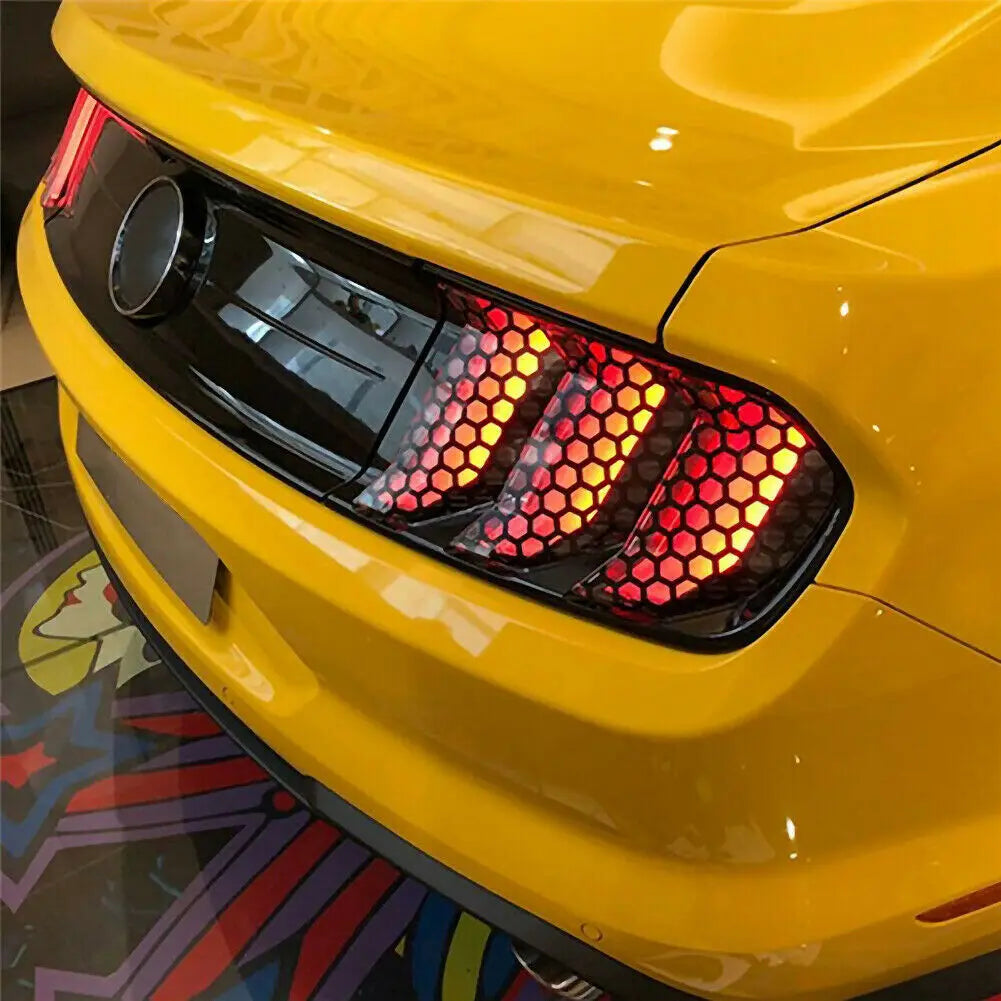 Honeycomb Car Sticker Cut-out Hollow Auto Lamp Film Grid Side Shield Headlamp Taillight Film Decals Car Wrap Sticker 48*30cm