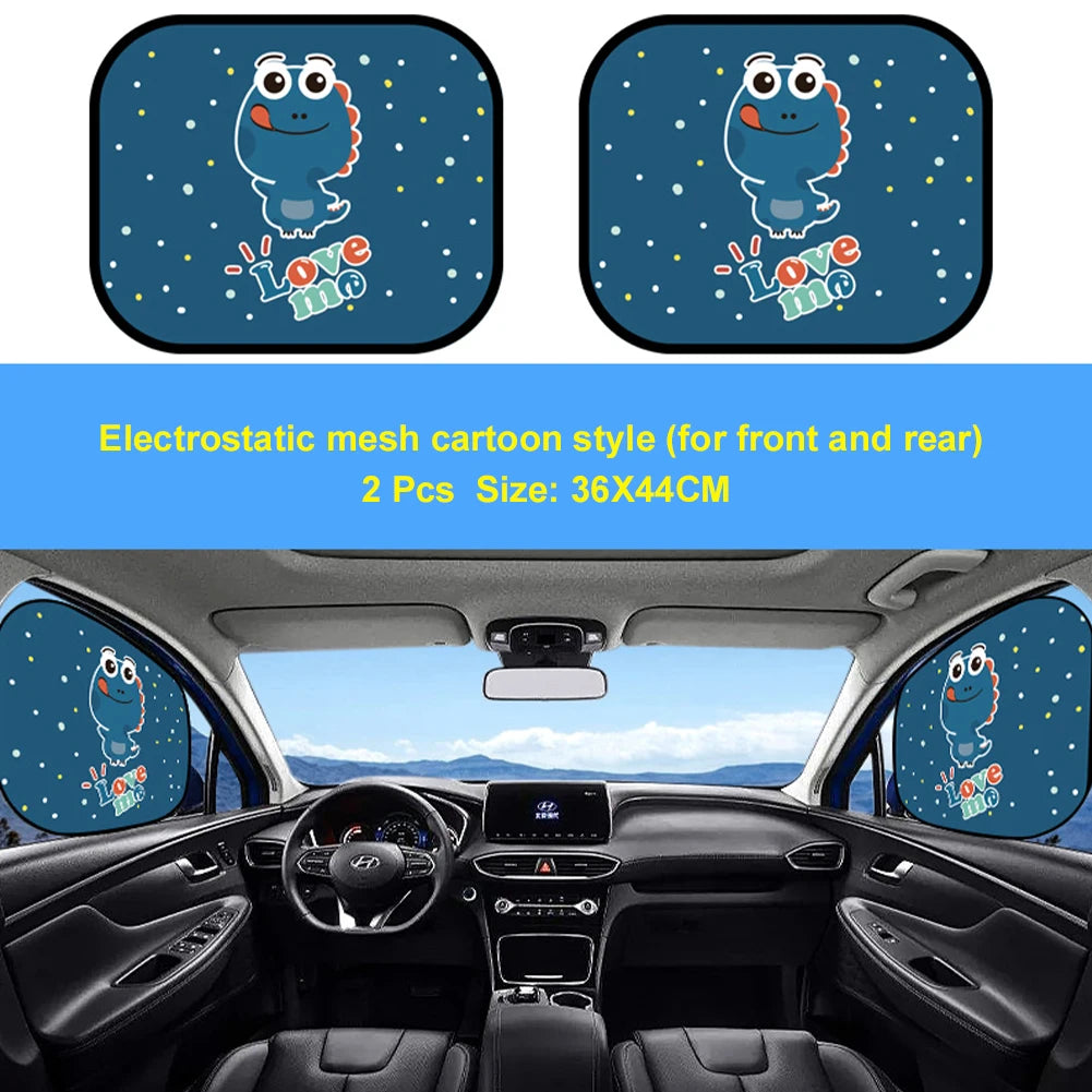 Cartoon Window Shade Characters Sun Blocker Insulation Car Sunshade Side Window