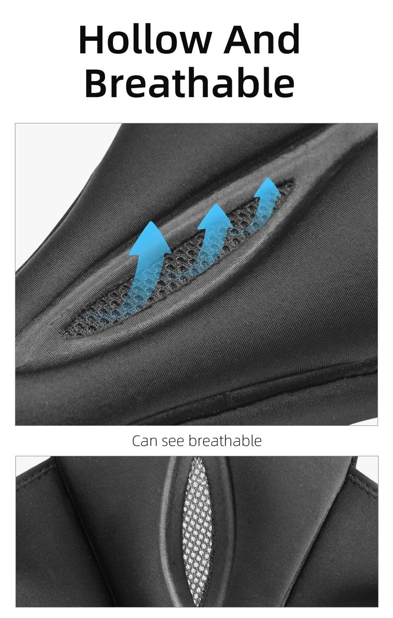 ROCKBROS Silicone Bicycle Saddle Hollow Breathable MTB Bike Seat Cushion Cover