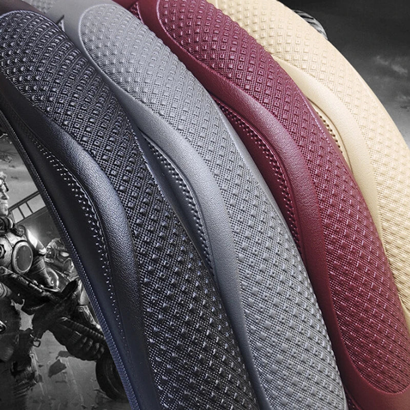 Universal Car Steering Wheel Cover Breathable Anti Slip Leather Steering Covers