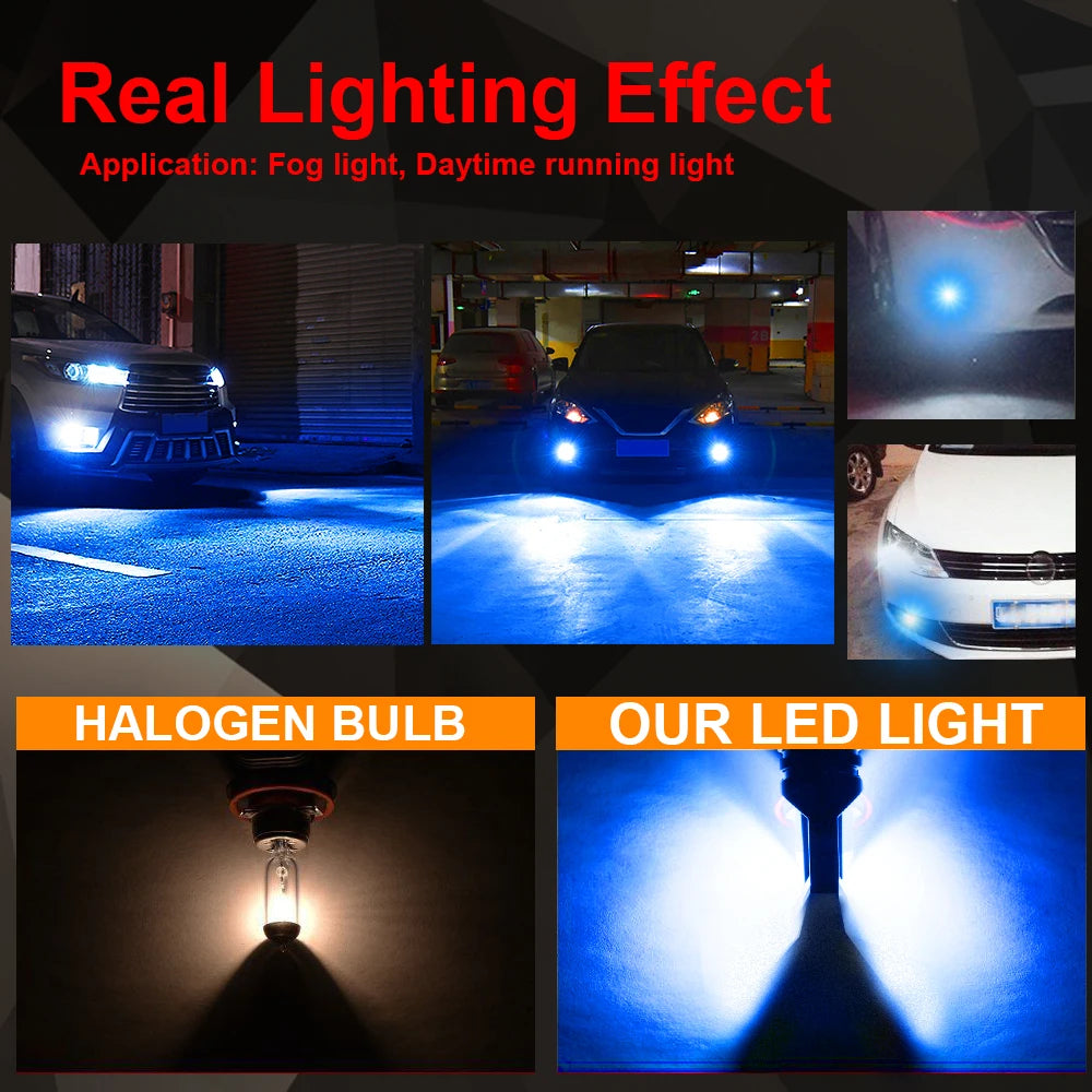 2Pcs H8 H11 LED Bulb H16 JP 9005 HB3 9006 HB4 Led Lamp Super Bright Car Fog Lights Day Driving Running Light 12V 24V 6000K White
