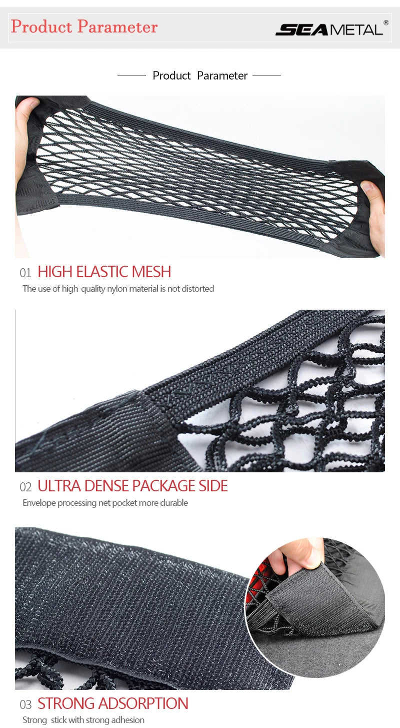 Car Trunk Mesh Organizer Tail Storage Cargo Net Seat Back Pocket Universal