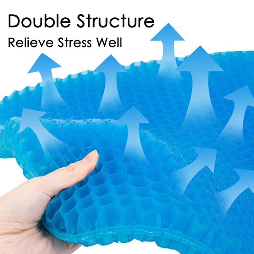 Motorcycle Gel Seat Cushion Breathable Heat Insulation Air Pad Cover Anti Slip