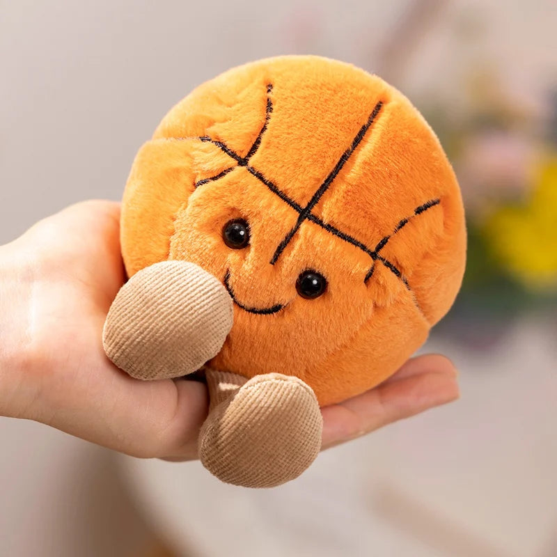 Doll With Feet Plush Toys Soft Stuffed Baseball Basketball Football Sports Ball Premium Automotive Accessory