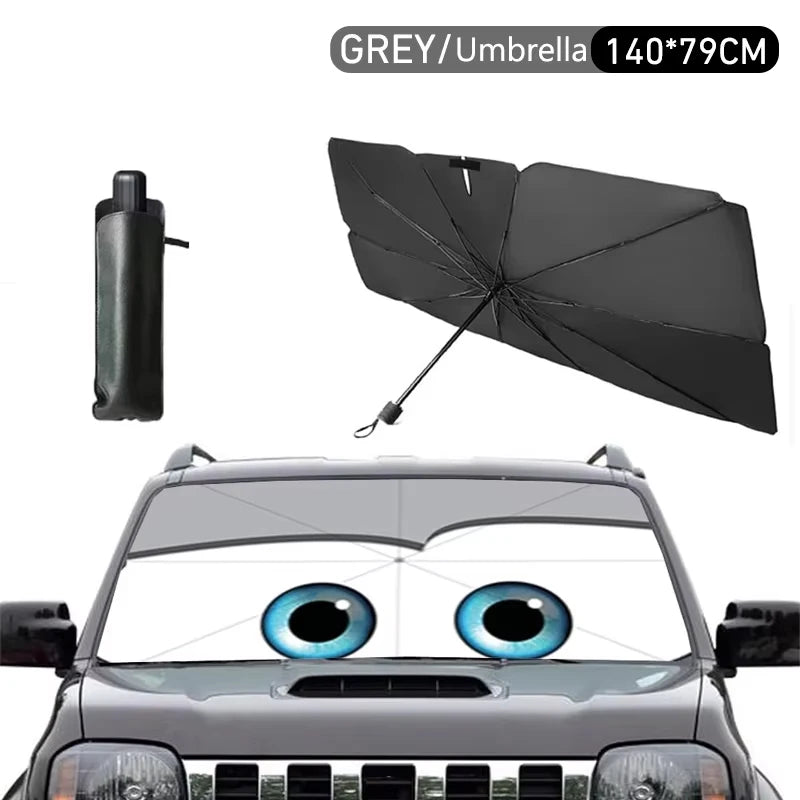 Cartoon Eyes parasol Car Sunshade Umbrella Solar Protection Front Window Shade