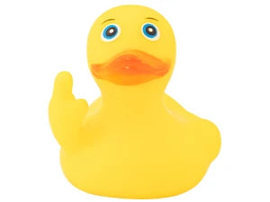 Rubber Middle Finger Duck Car Ornament Funny Office Gift Dashboard Decoration Premium Automotive Accessory