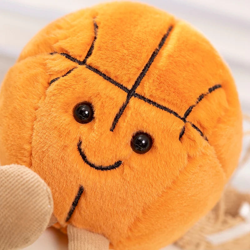 Doll With Feet Plush Toys Soft Stuffed Baseball Basketball Football Sports Ball Premium Automotive Accessory