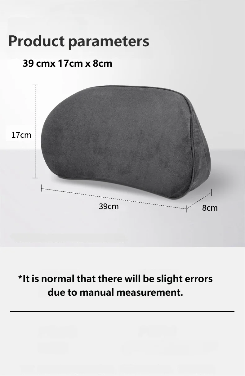 Car Memory Foam Lumbar Support Cushion Waist Pillow Backrest Seat Driver