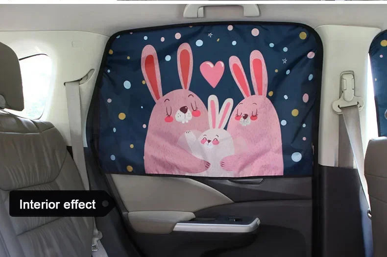 Cartoon Universal Side Window Sunshade UV Protection For Baby Children Car