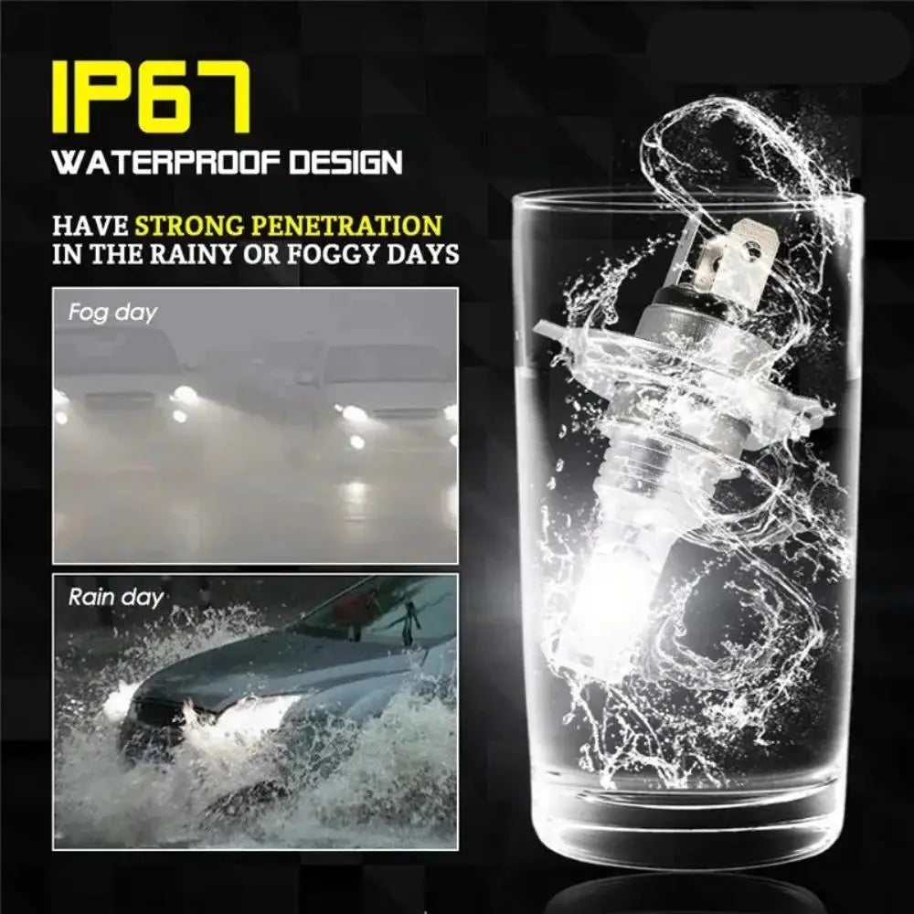 2PCS H4 H7 H11 LED Fog & Headlight Bulbs, 20000LM 6000K 12V, Compatible with H8 H9 H1 H3 9005 HB3 9006 HB4 for Driving Lamps
