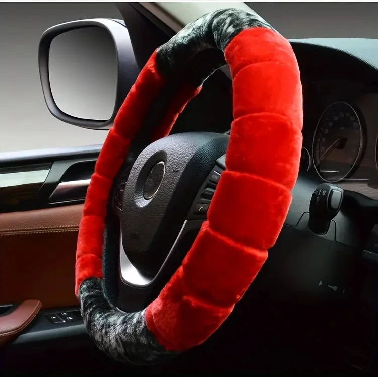 Steering Wheel Cover - Warm & Cozy Fuzzy 15 Inch Universal Protector