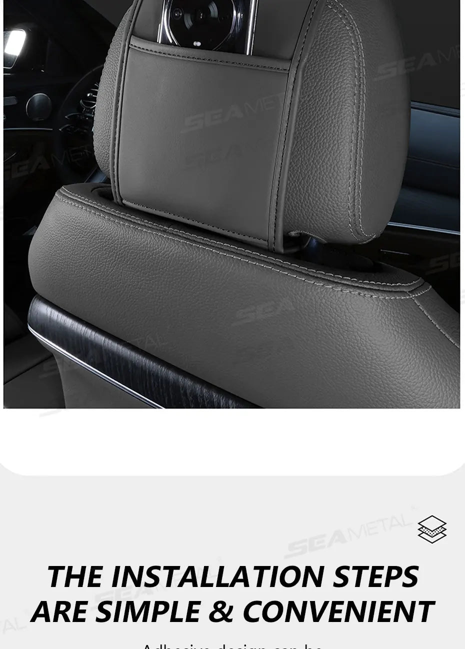 BLALION Premium Car Headrest Cover Universal Leatherette Neck Support Protector