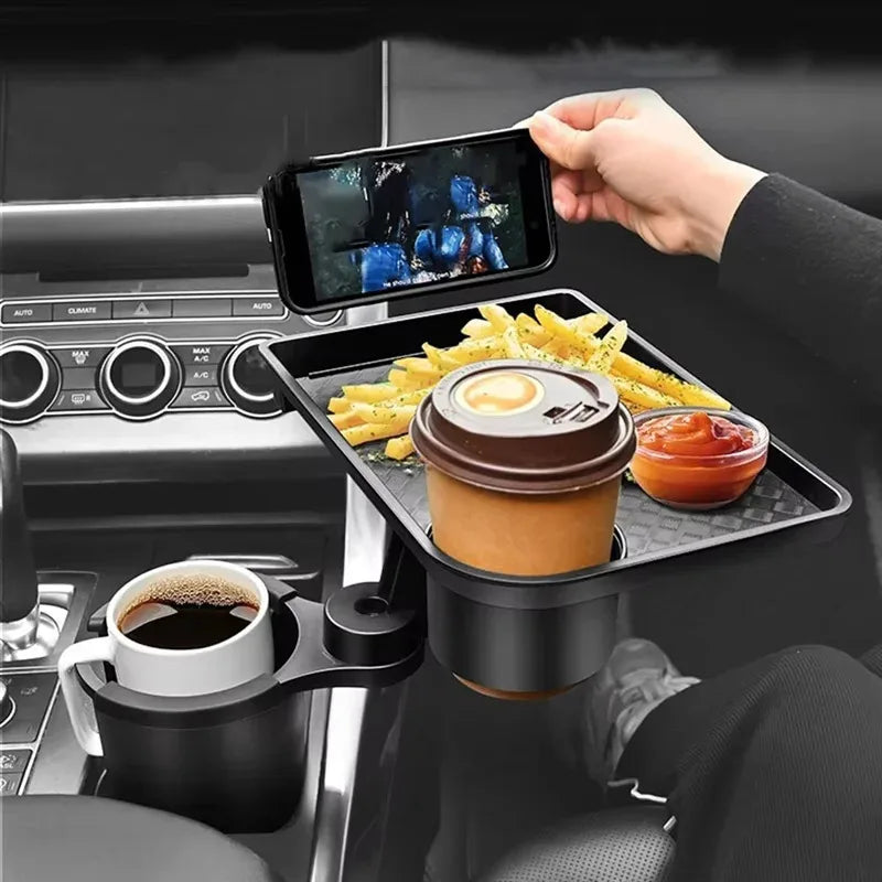 High Quality Universal Car Cup Holder Tray 360 Rotating Adjustable Dual Bracket