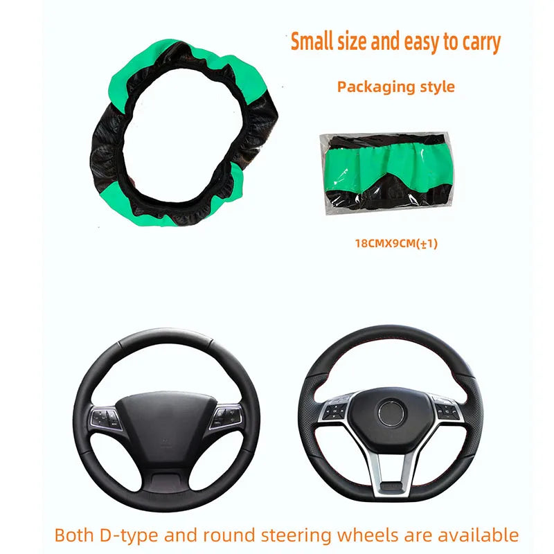 Car Steering Wheel Cover Breathable Anti Slip PU Leather Steering Covers