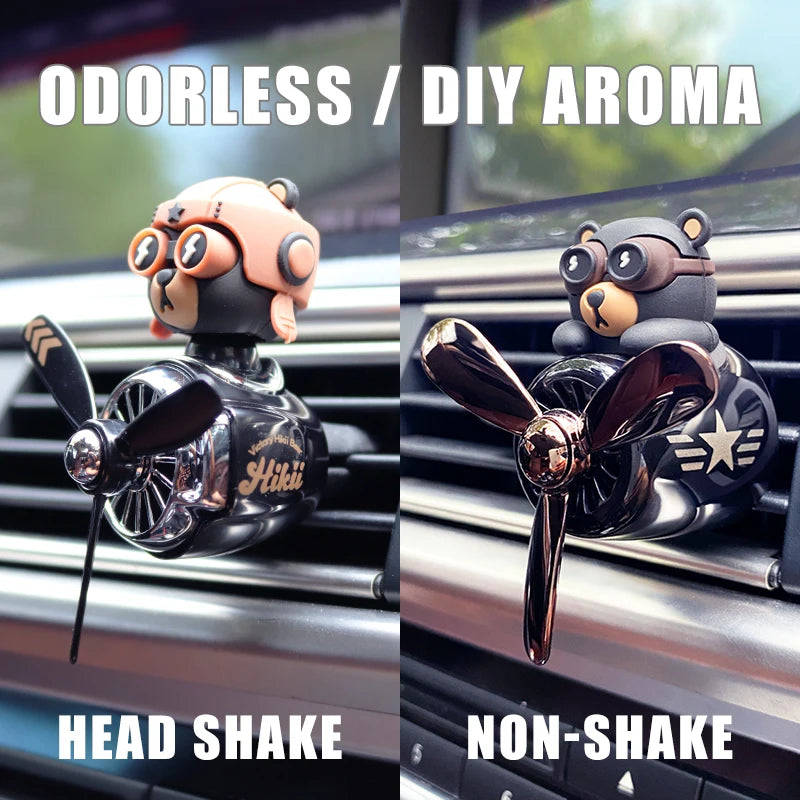 Odorless DIY perfume ornament airplane pilot bear car air freshener decoration