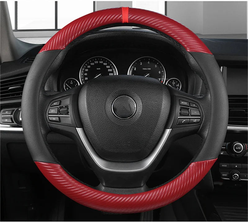 Universal D Shape Car Steering Wheel Cover Breathable Anti Slip Car Decoration