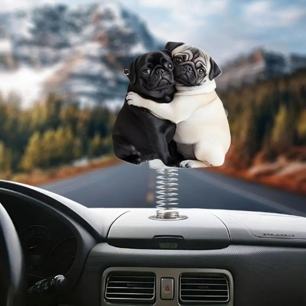 Lovely Dog Acrylic Spring Shaking Head Ornaments Car Dashboard Decorations Funny Premium Automotive Accessory