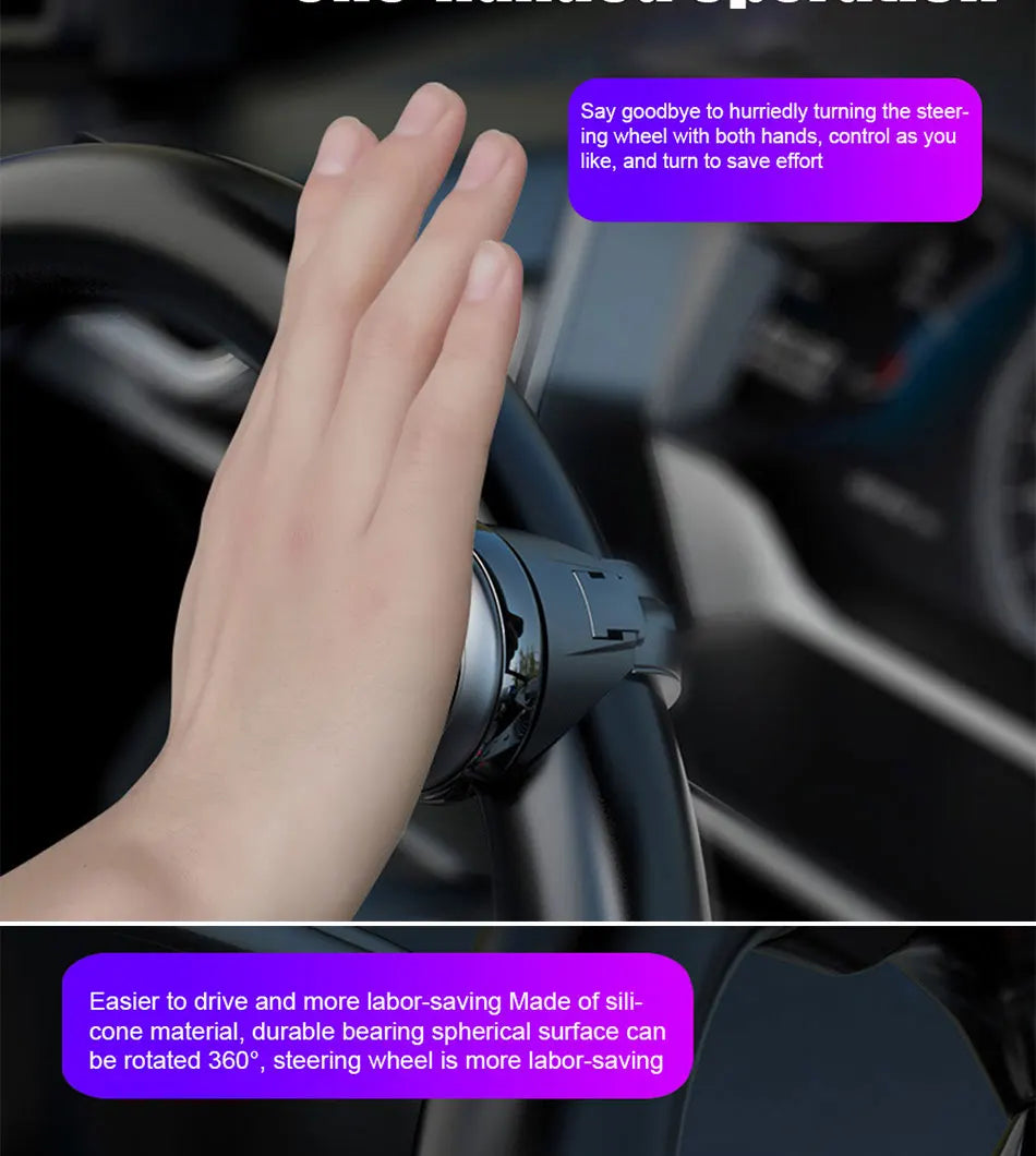 Car Steering Wheel Rotary Knob 360 Degree Rotation Metal Bearing Electric Handle