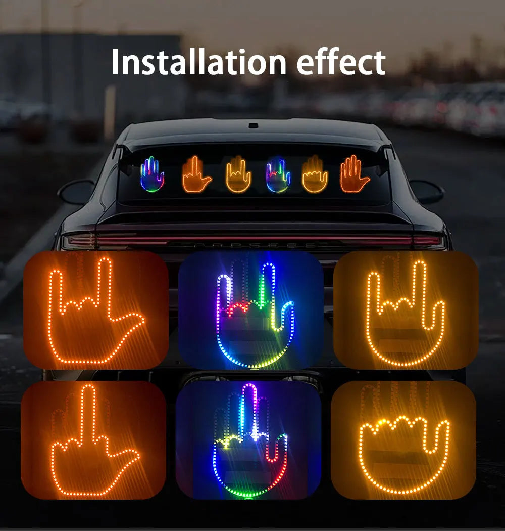 Car Finger Light With Remote Control Cool Funny Led Lighting Road Rage Middle Premium Automotive Accessory