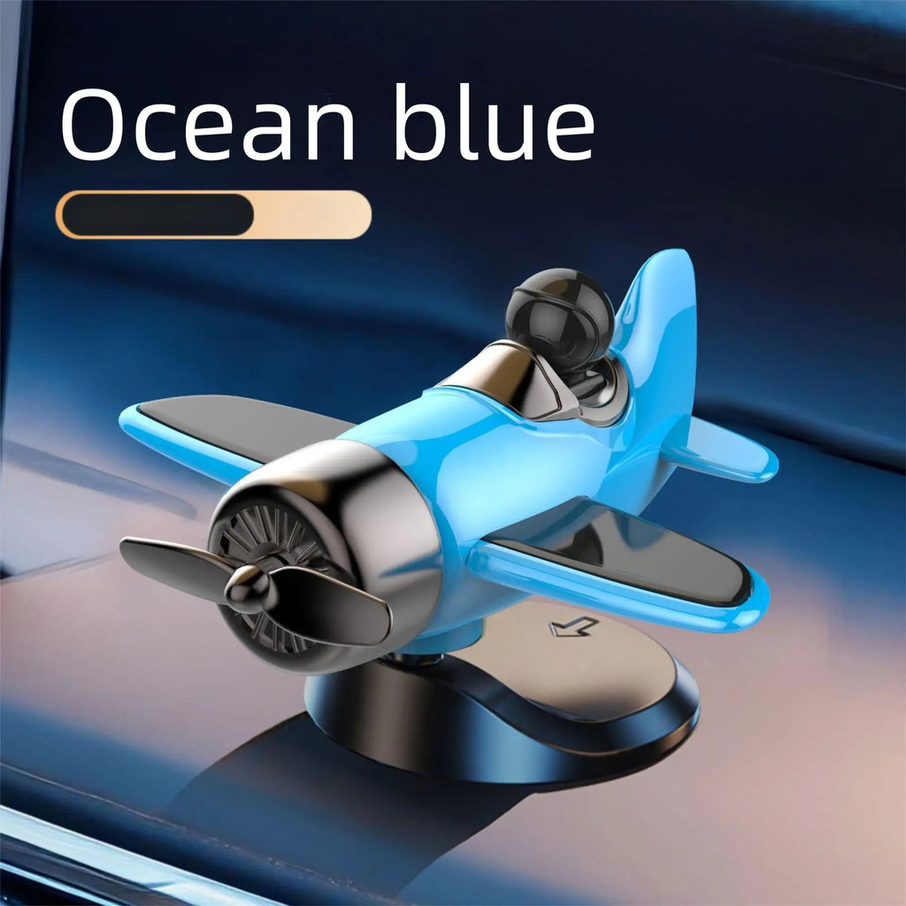Solar Powered Rotating Airplane Car Dashboard Ornament 360° Auto Spin Decor Premium Automotive Accessory