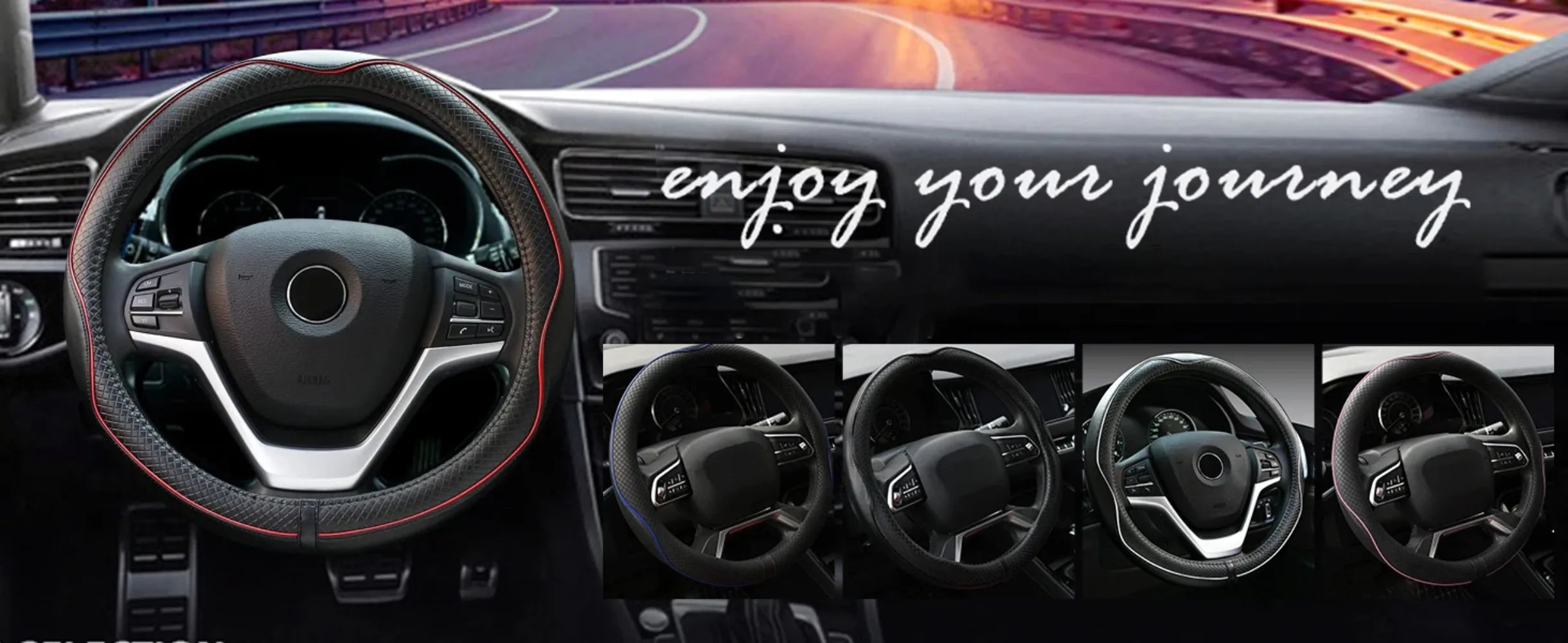 Car Steering Wheel Cover, Anti-Slip, Safety, Soft, Breathable, Heavy Duty