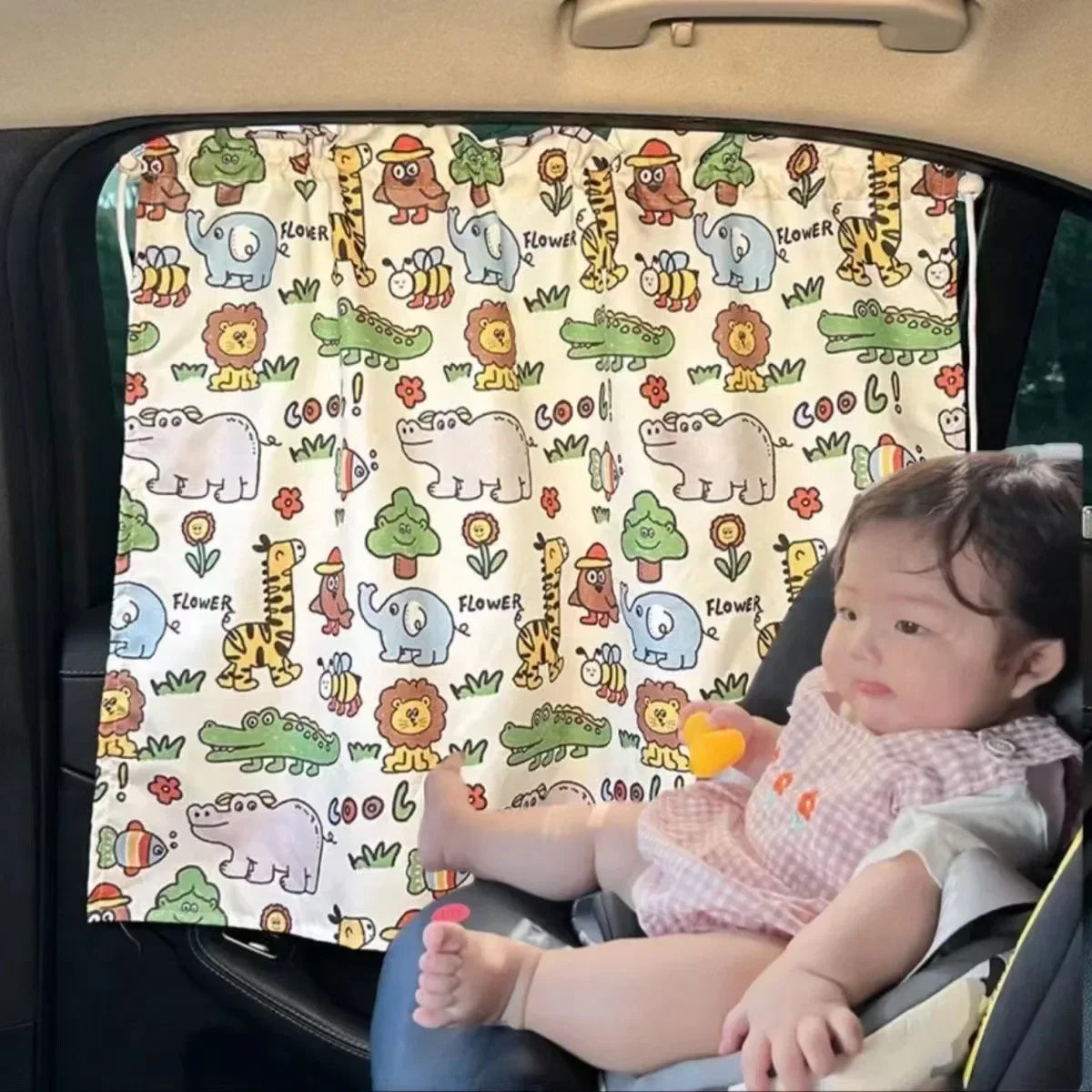 Suction Cup Curtain Shade Car Window Sunshade Cover Cartoon Universal Side