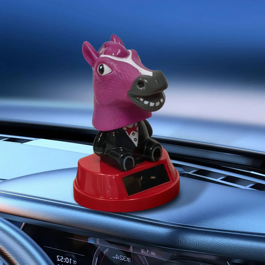Car Ornament Solar Bobblehead Doll horse Shape Gift Creative Interior Supplies Premium Automotive Accessory